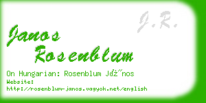 janos rosenblum business card